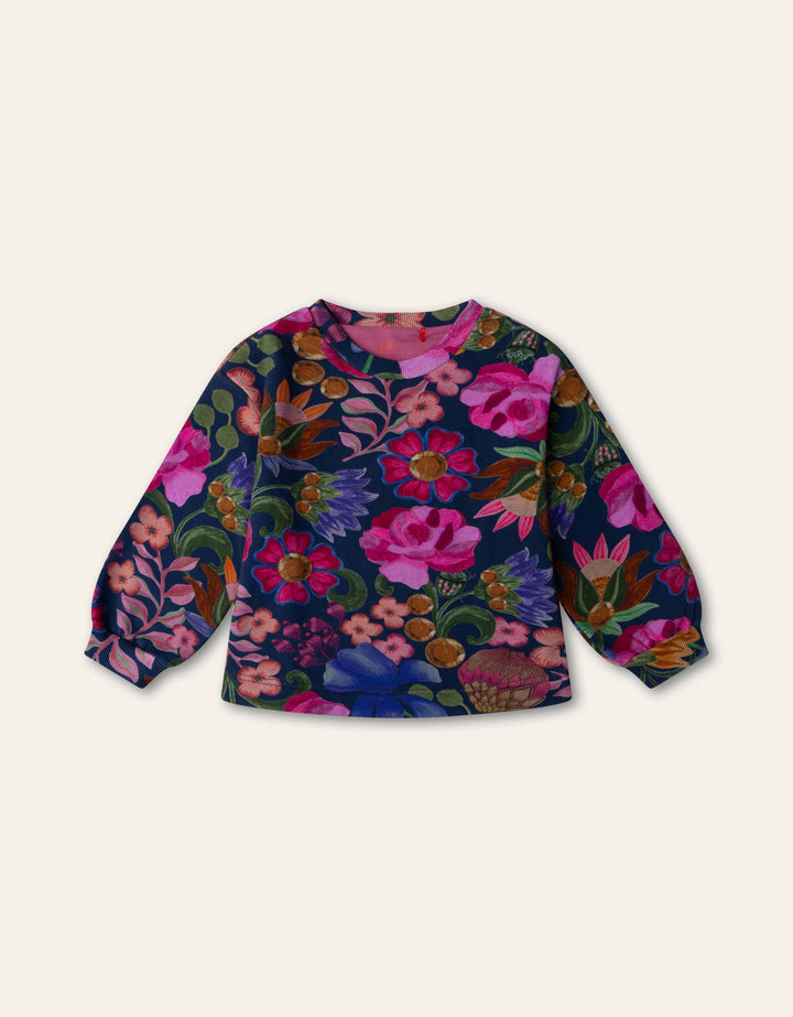 YF26GHJ215 BLUE GIRLS HOURA BONTANIQUE CREWNECK SWEATSHIRT