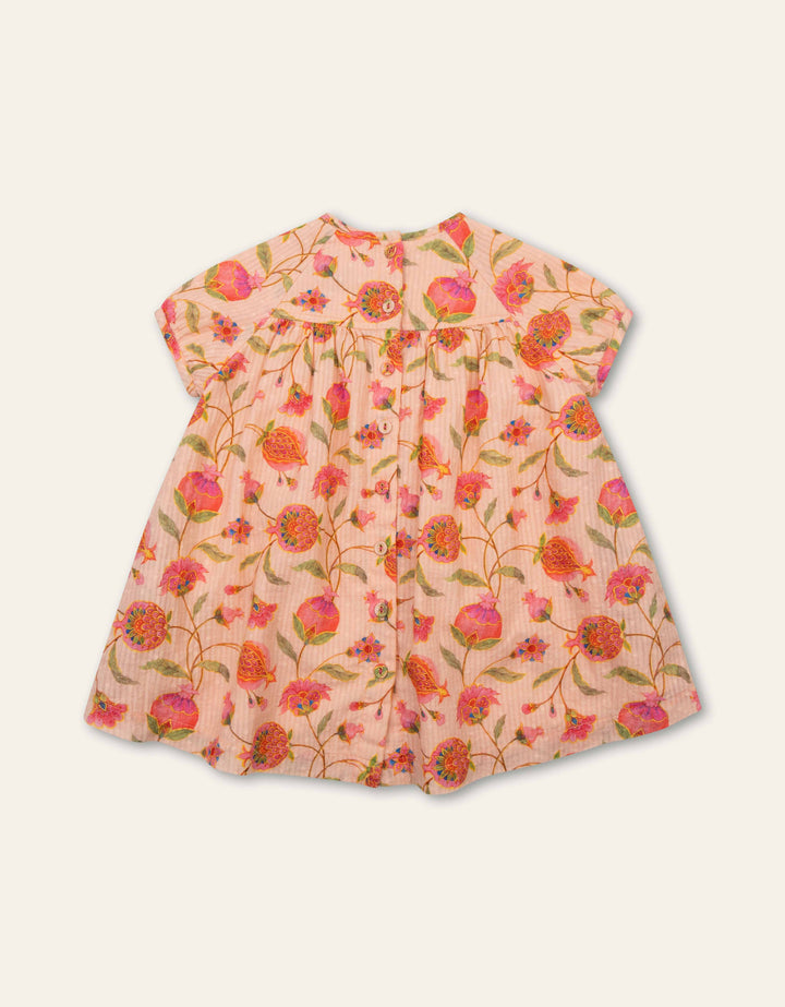 320  DORISSA GIRLS FLORAL DRESS - PEACH