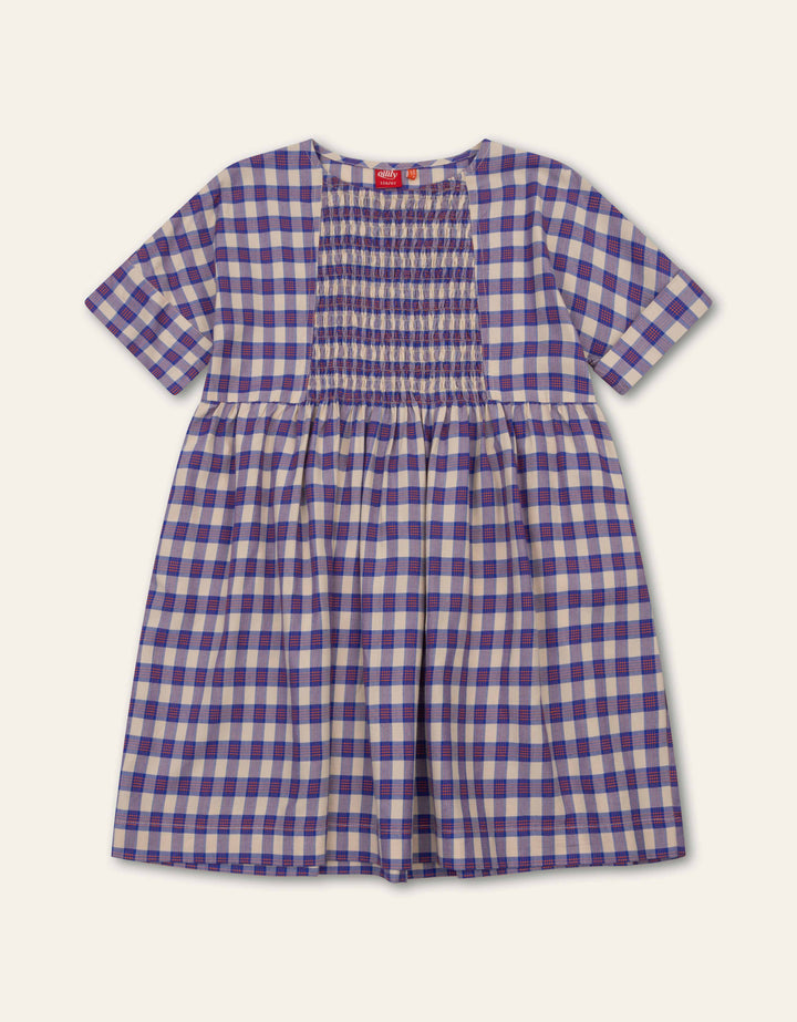 519 DONICA GIRLS PLAID DRESS - ROYAL BLUE