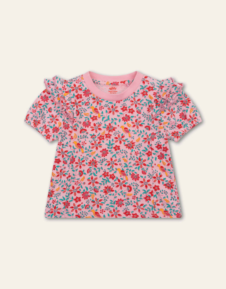326 TODDLER GIRL TAMERIND AOP SS JERSEY TEE -CANDY PINK