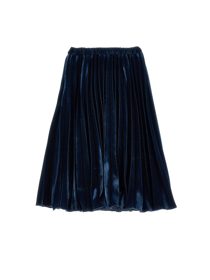Z1H710 GONNA LUNGA VELLUTO - BLU SCURO