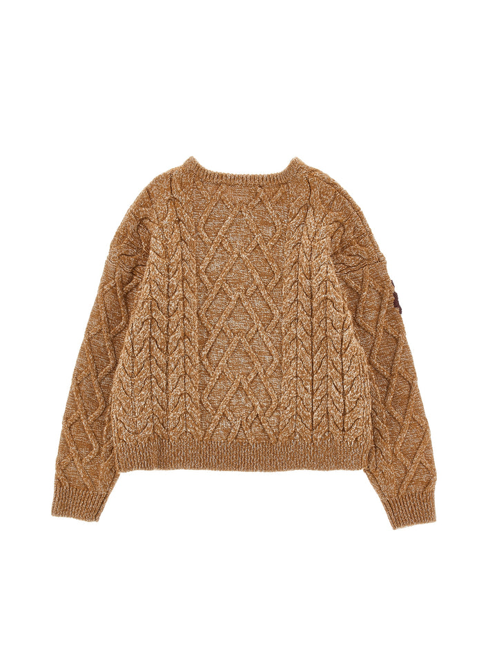 Z9H607 PULL IRLANDESE CON RICAMI - PANNA+BEIGE