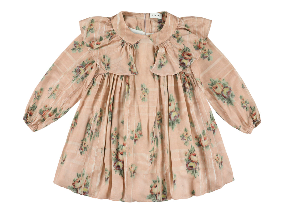ZABEL DRESS WITH RUFFLES ROSE