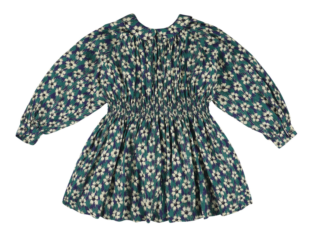 ZOLA LONG DRESS WITH SMOCK NAVY