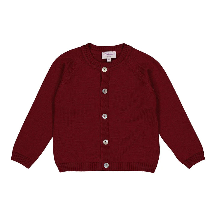 M0010 ALENZA ROUND NECK CARDIGAN WOOL - BURGUNDY
