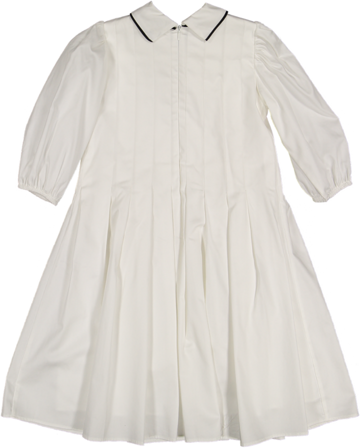 37106 DRESS 3/4 SLV - CT ST IVORY/BLK