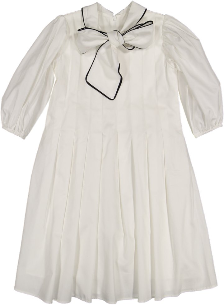 37106 DRESS 3/4 SLV - CT ST IVORY/BLK