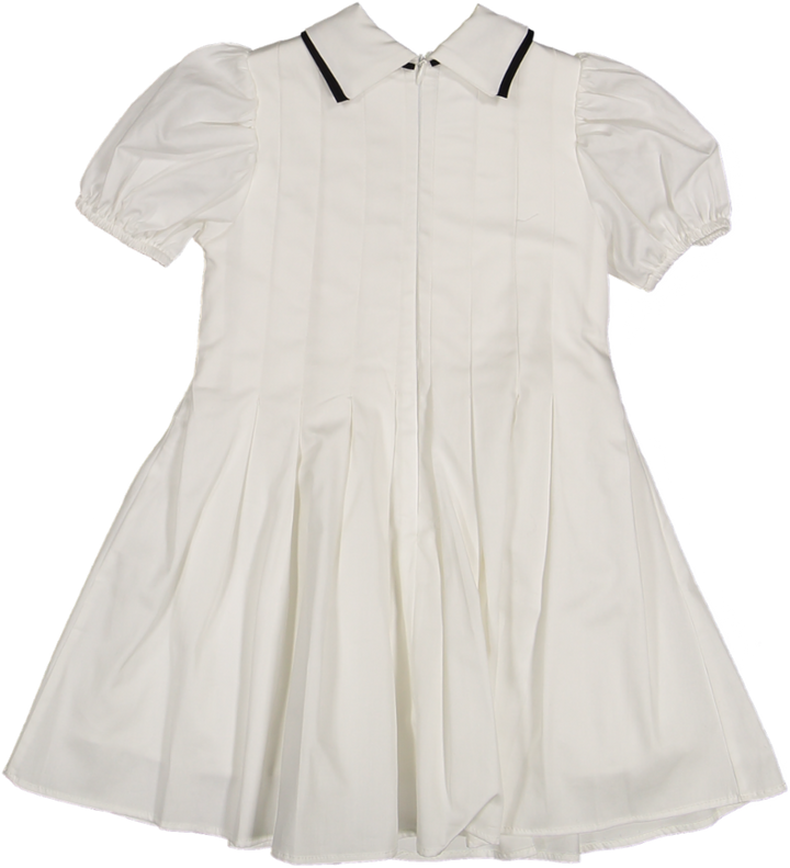 37106 DRESS S/SLV -CT ST IVORY/BLK