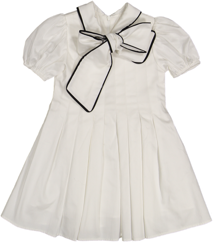 37106 DRESS S/SLV -CT ST IVORY/BLK