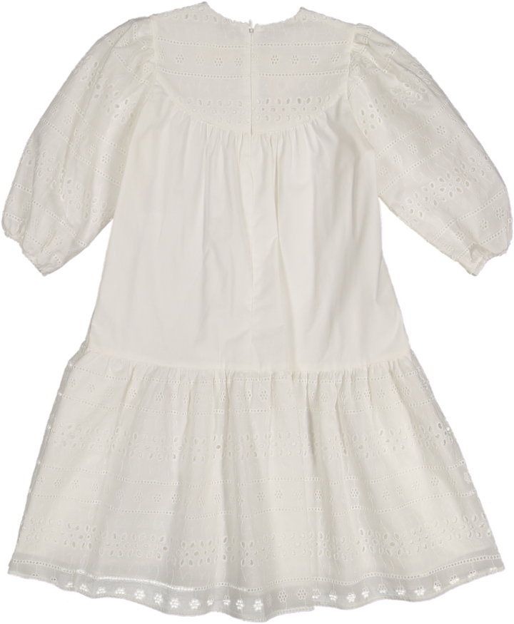 37126 DRESS 3/4 SLV - LACE 4 POPLIN 3