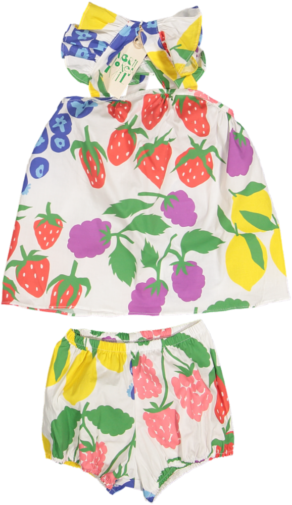 SO00-121 BABY DRESS AND BLOOMER SET - MINI TUTTTI FRUITY