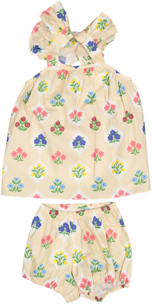 SO00-123 BABY DRESS AND BLOOMER SET - MINI FLOWERS