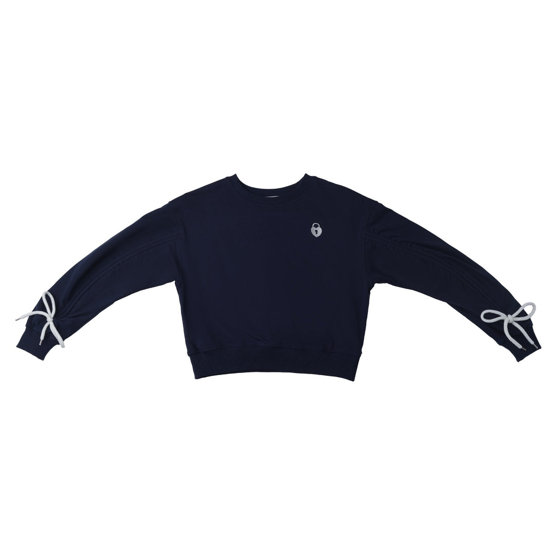 LNA-021 NAVY CLE GIRLS CROP SWEATSHIRT