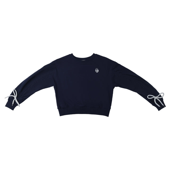 LNA-021 NAVY CLE GIRLS CROP SWEATSHIRT