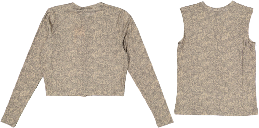 RVS645T-A-Patterned Twin Set- Hawaiian Print- Stone