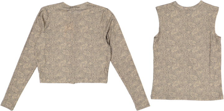 RVS645T-A-Patterned Twin Set- Hawaiian Print- Stone