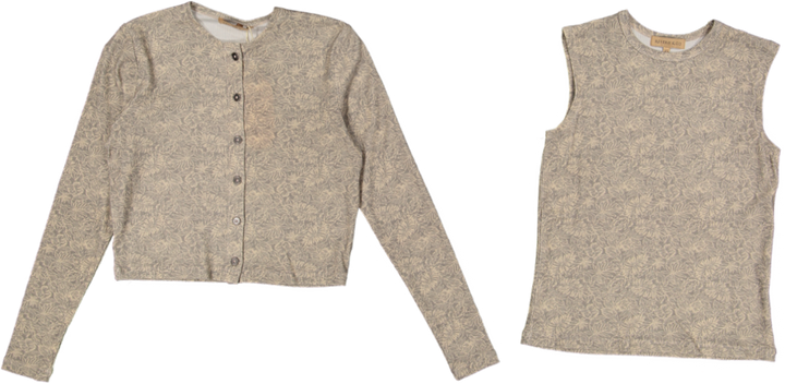 RVS645T-A-Patterned Twin Set- Hawaiian Print- Stone