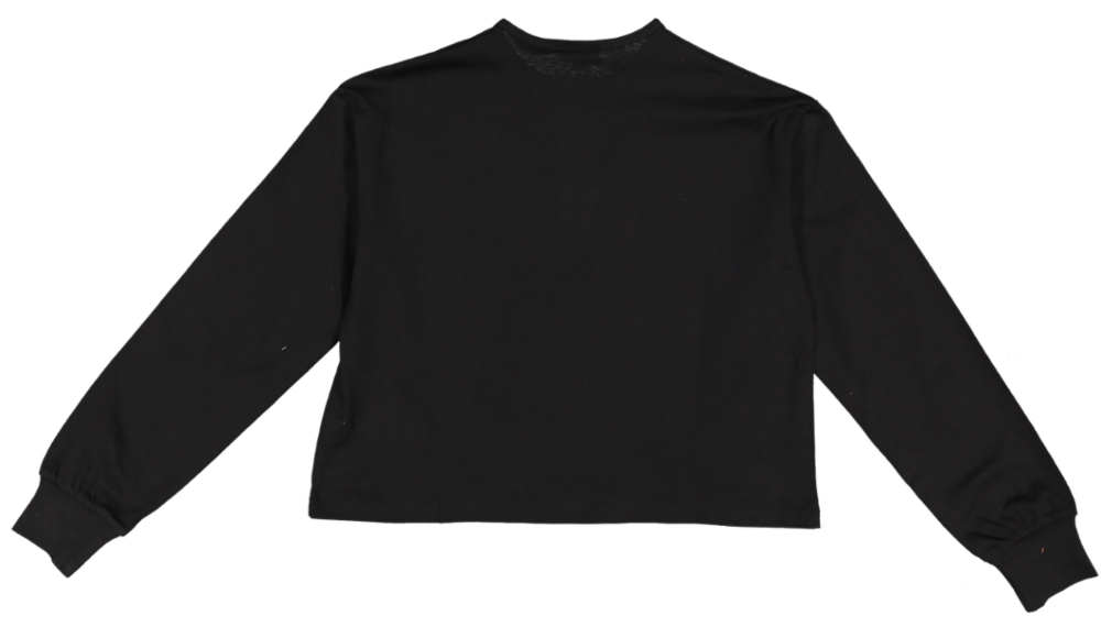 TYS607T-C-Basic Placket Dolman - Black