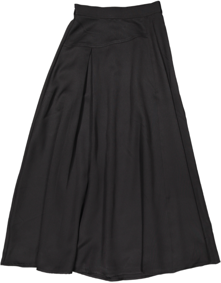 B6W5134S-B-A-Line Skirt-BLACK
