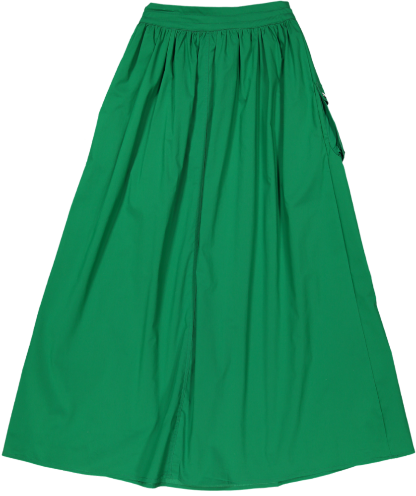 VB5004S-DRAWSTRING POCKET SKIRT -kelly green