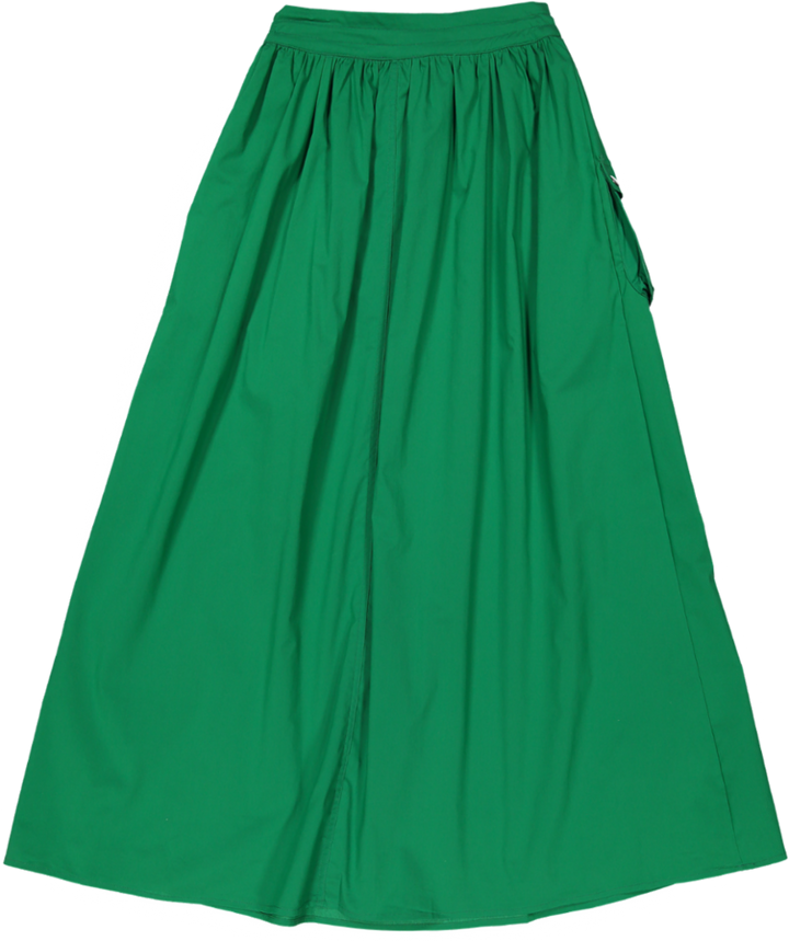 VB5004S-DRAWSTRING POCKET SKIRT -kelly green