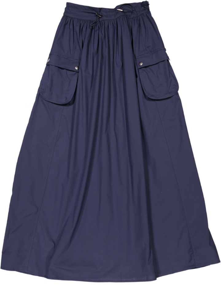 VB5004S-DRAWSTRING POCKET SKIRT -navy