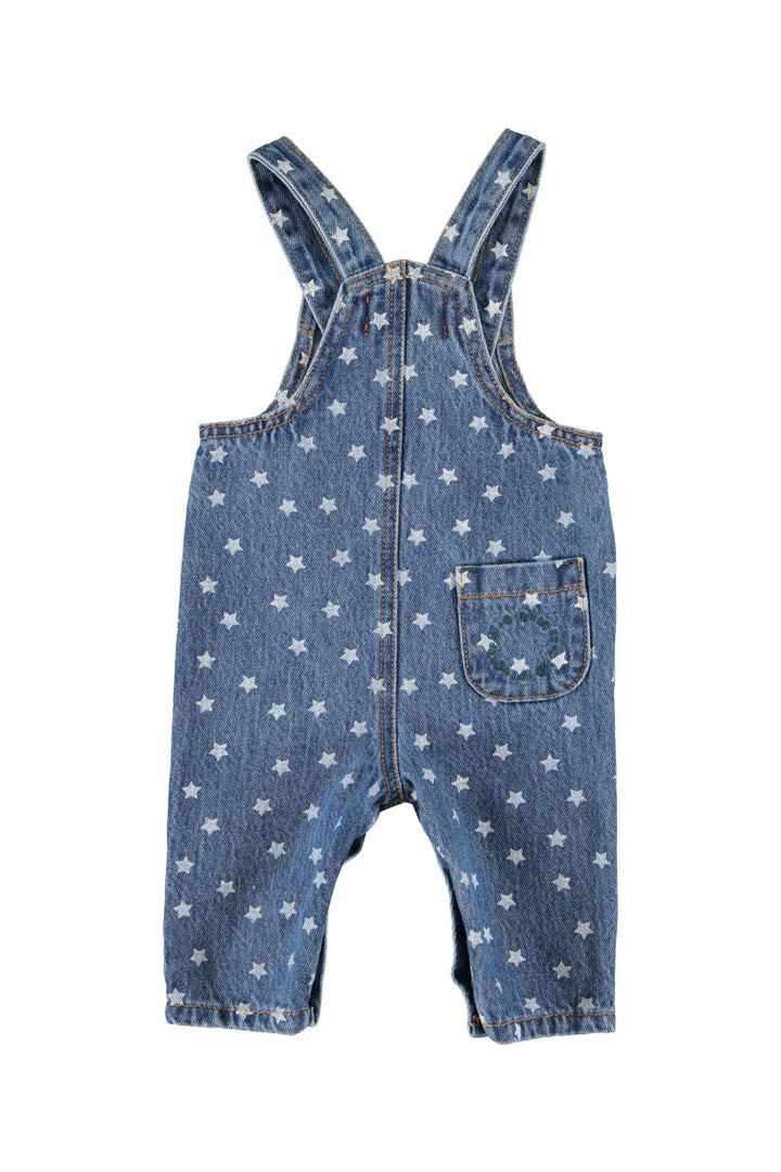 BB2609 BABY DUNGAREES - WASHED NAVY DENIM W/ STARS