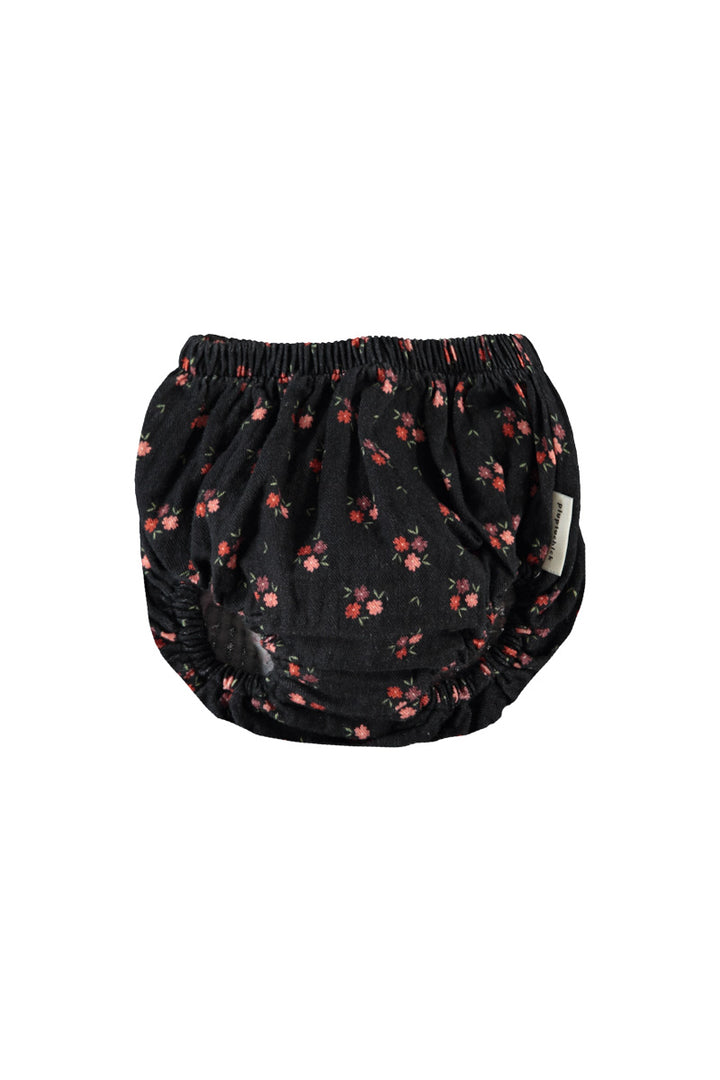 BB2602 BABY SHORTIES - BLACK W/ FLOWERS