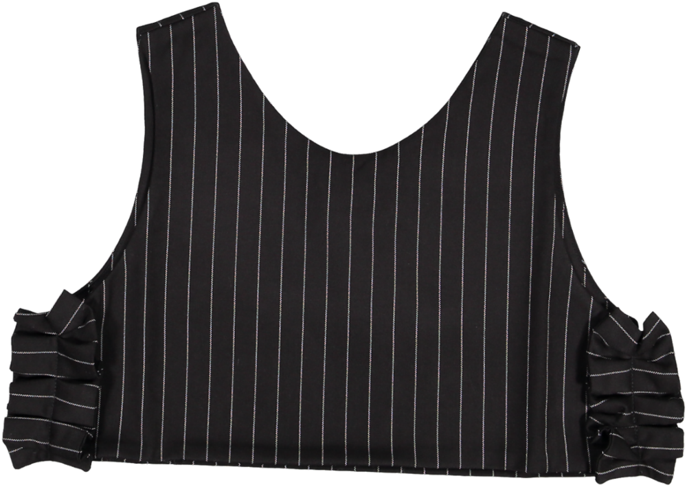 667-GIRL SHORT WAISTCOAT W/ RUFFLE-90