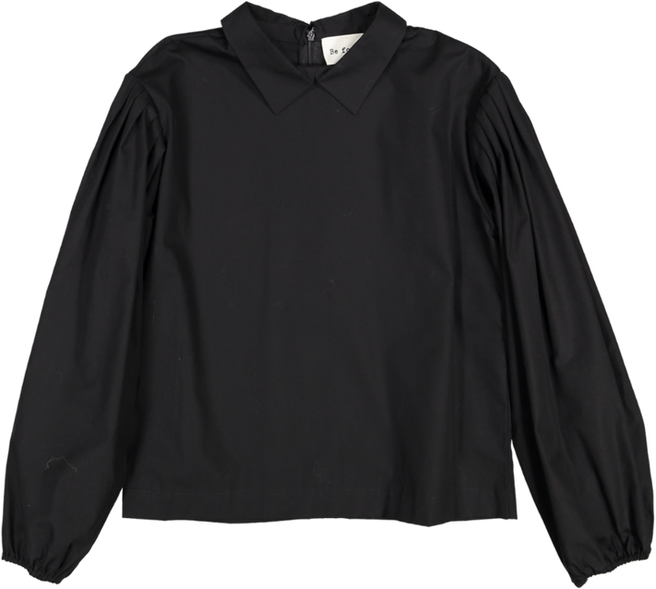 675-GIRL L/S WIDE BLOUSE W/PLEATS-999