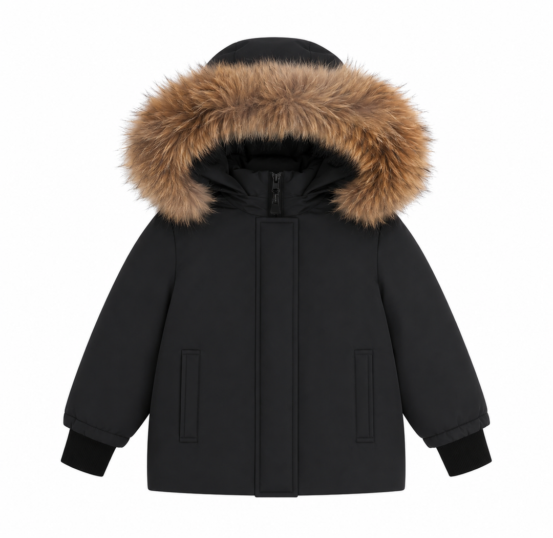 C414 NATURAL FUR Black Coat (Natural Fur)