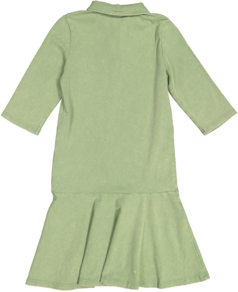 BTSS26017D-Embossed Volleyball 3/4 Sleeve Dress-Green