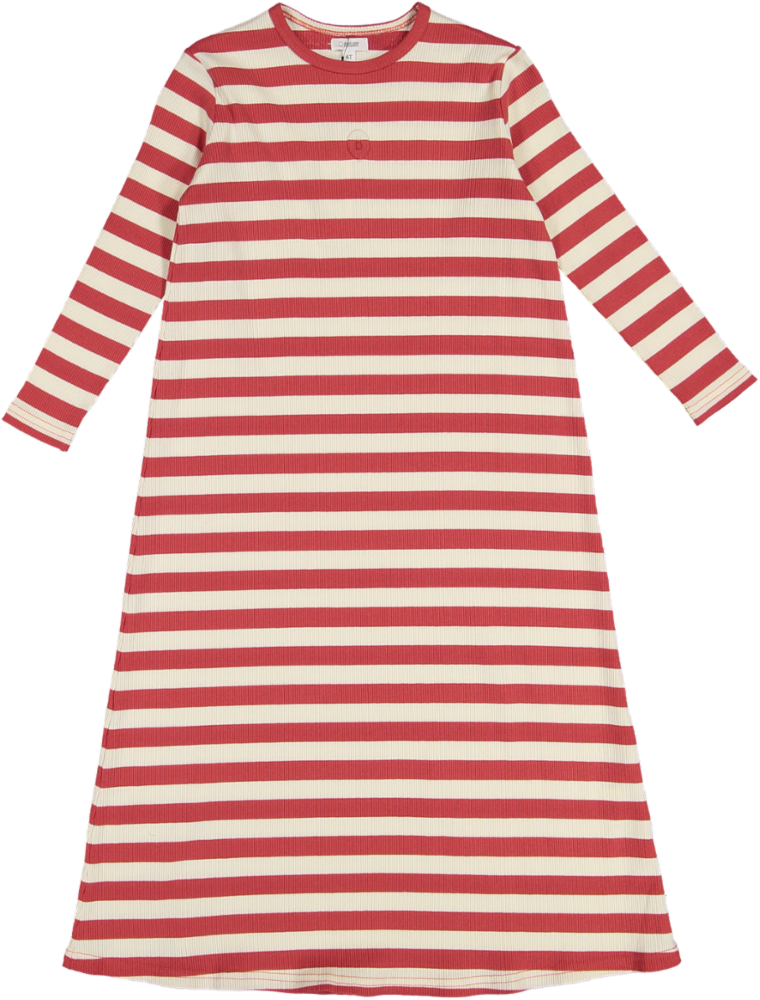 SP25095DL-Stripe Nightgown Long-BRICK