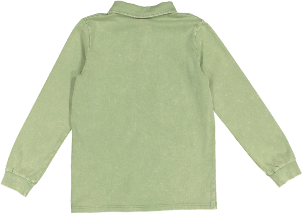 BTSS26017LP-Embossed Volleyball Long Sleeve Polo-Green