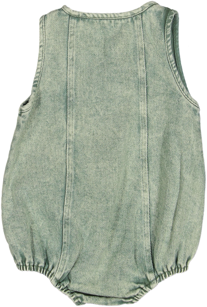 BTSS26022R-Colored Jean Romper-Green
