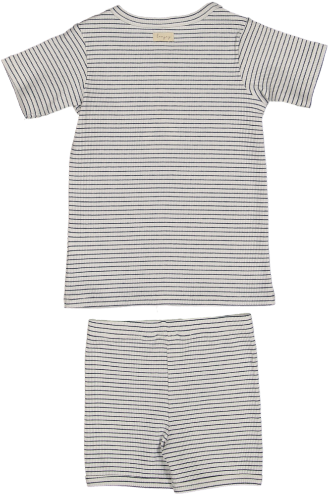 BLSS26077SS-Bunny Short Sleeve Top & Shorts-Navy/White