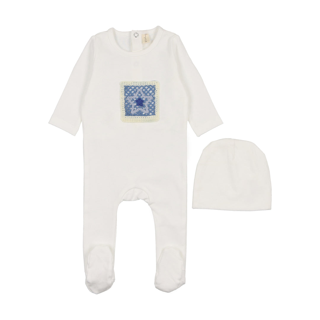 SL25300PFS-Ivory-Star Footie Set-Ivory