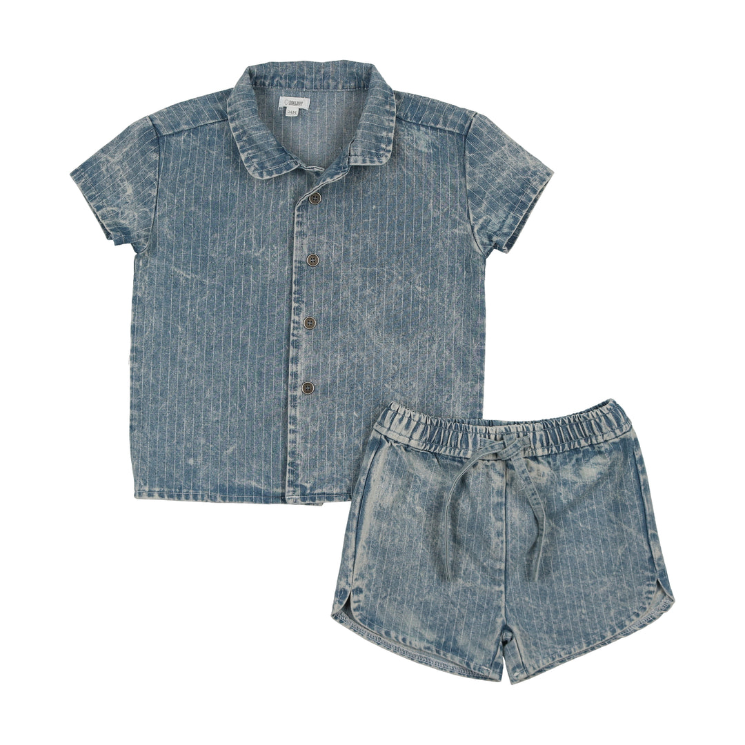 BTS25002TS-Printed Denim Boy Track Set-Pinstripe