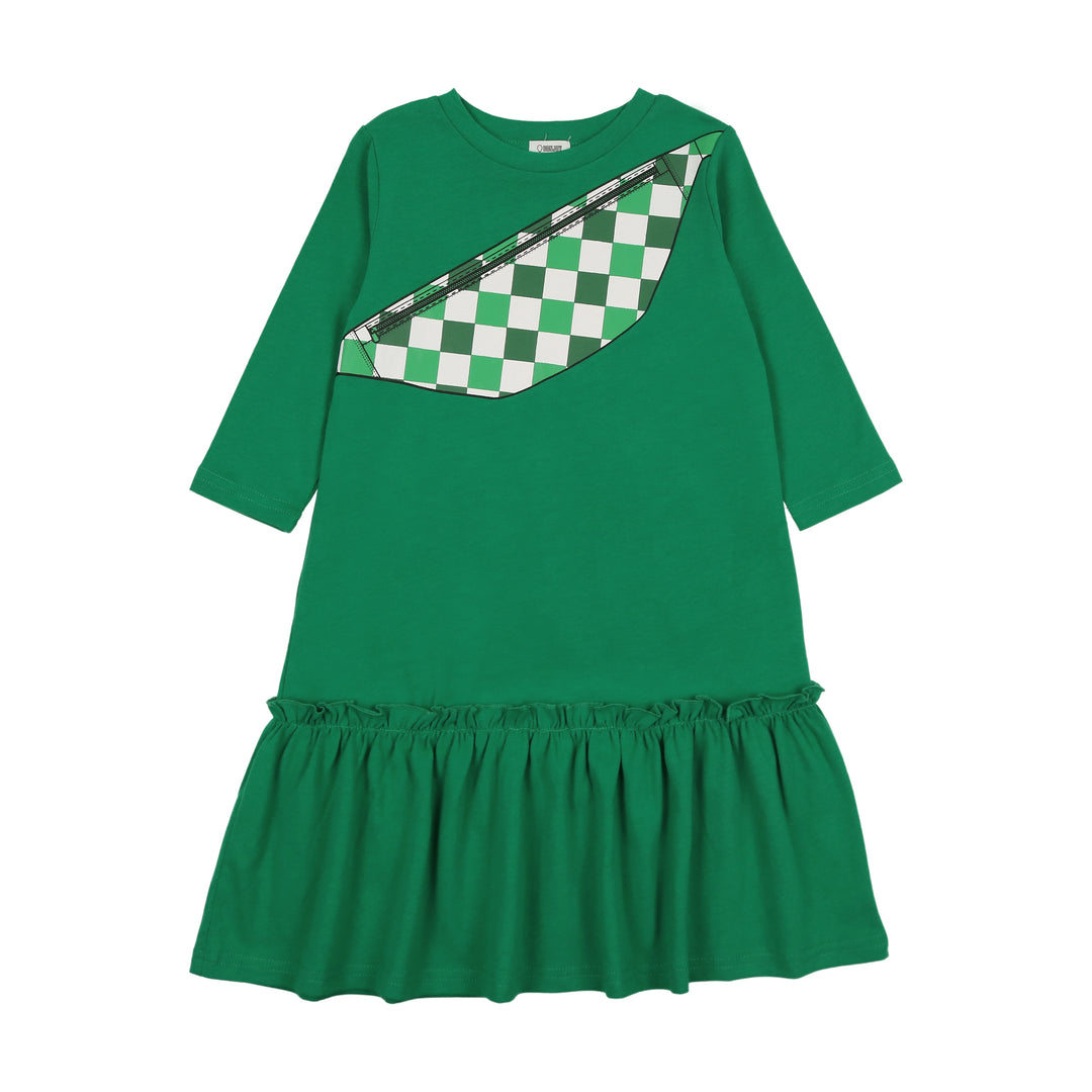 BTS25003LD-Graphic Dress Long Sleeve-Green