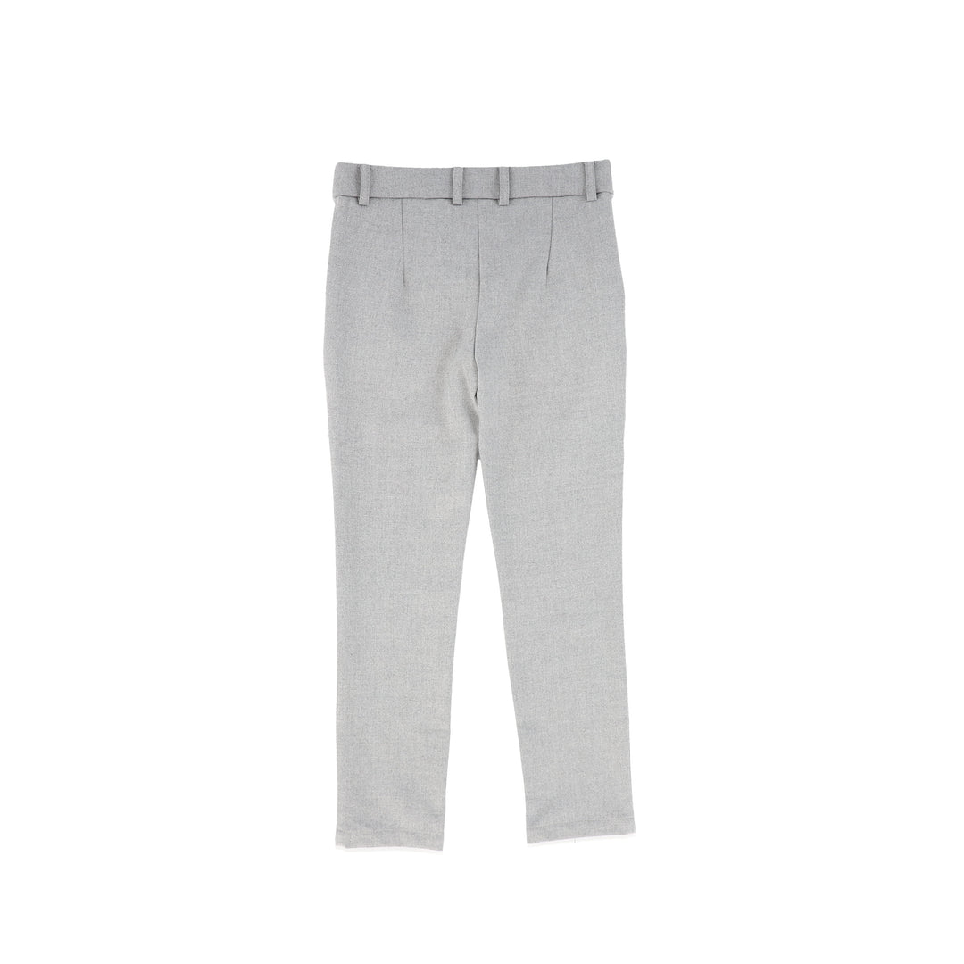 C16487-WOOL SLIM PANTS-Grey