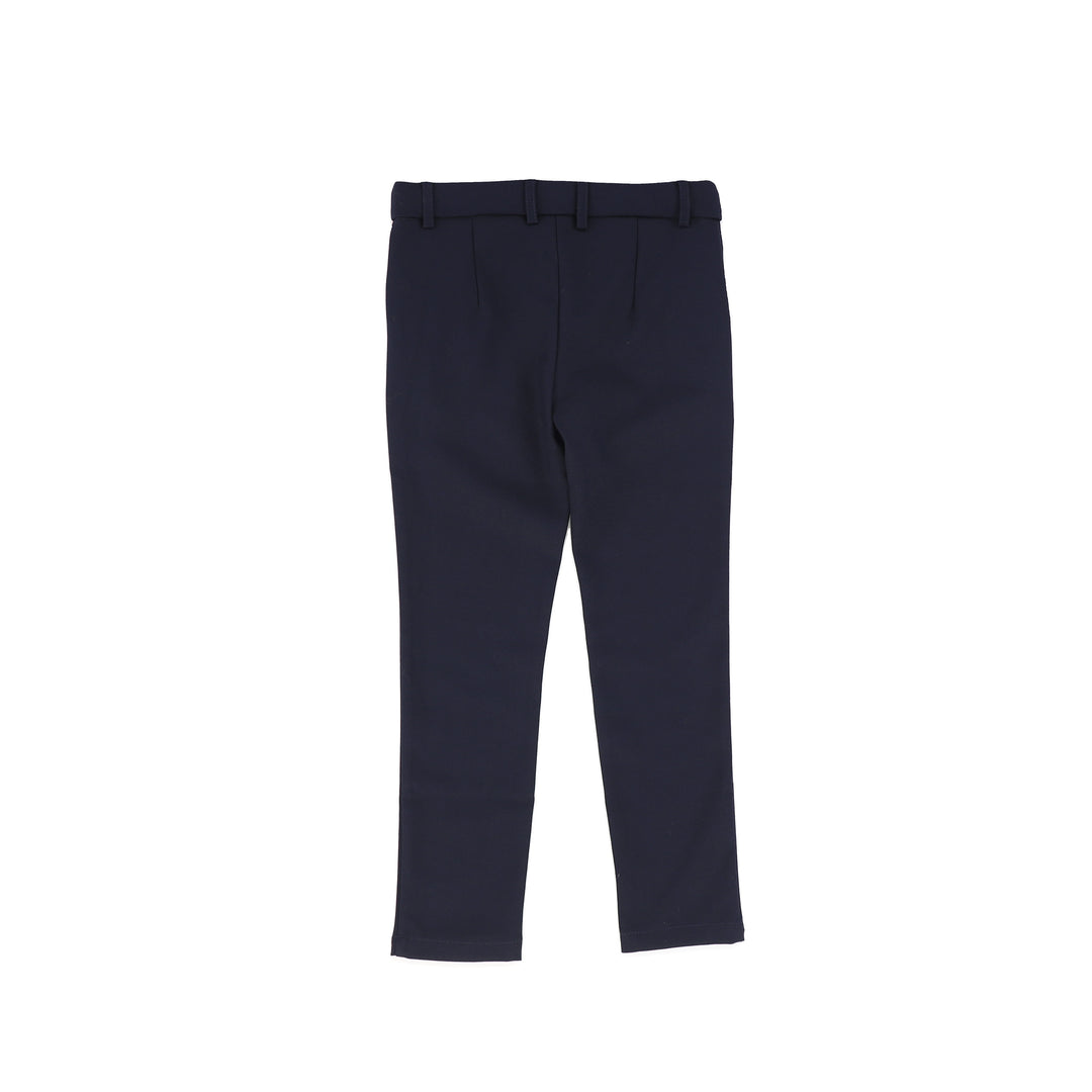 C16487-WOOL SLIM PANTS-Navy