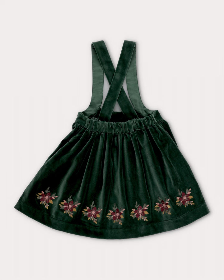FB-FW26-00006 BELLE DRESS SHORT - VELVET FOREST GREEN