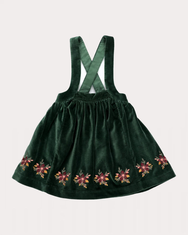 FB-FW26-00006 BELLE DRESS LONG - VELVET FOREST GREEN