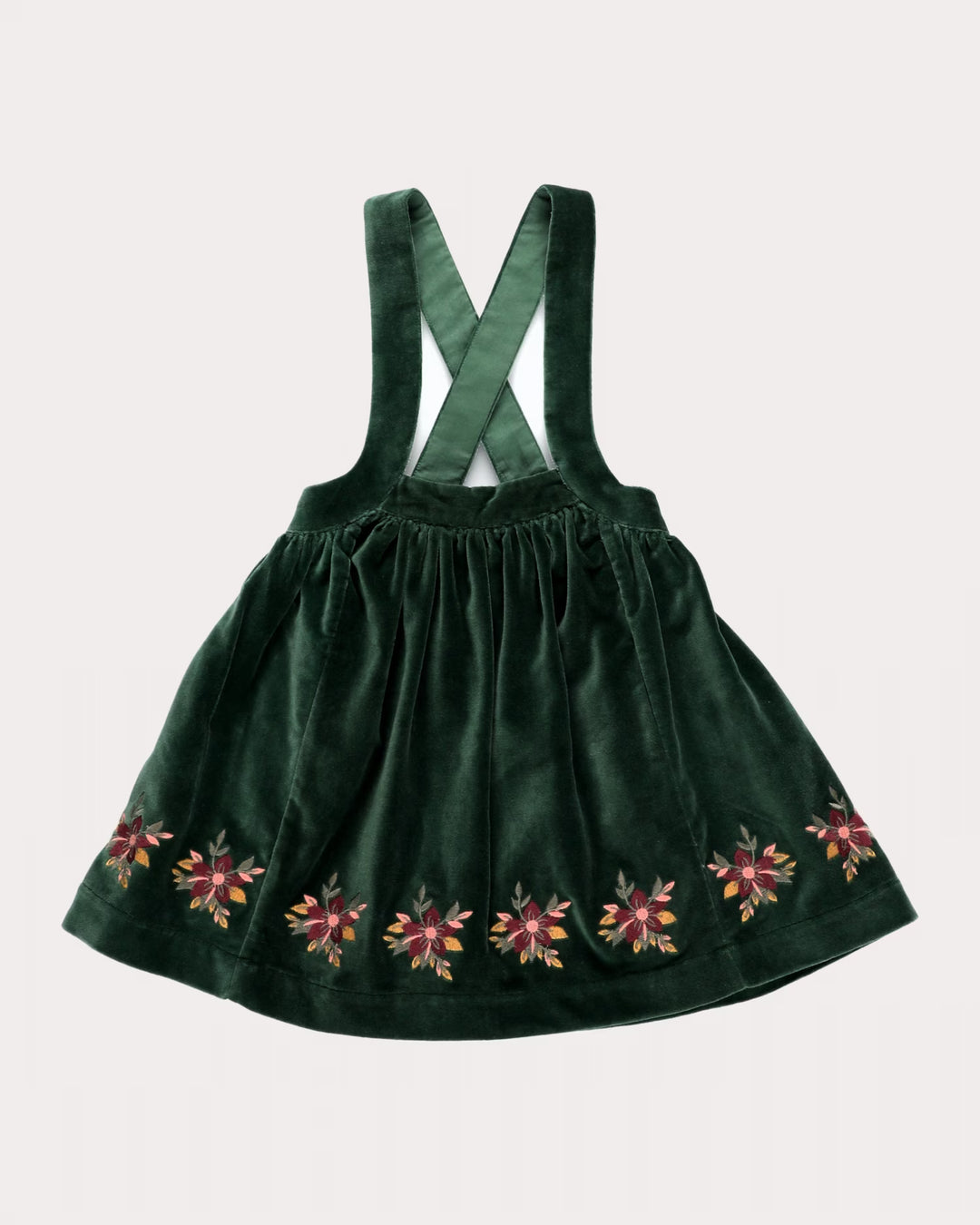 FB-FW26-00006 BELLE DRESS SHORT - VELVET FOREST GREEN