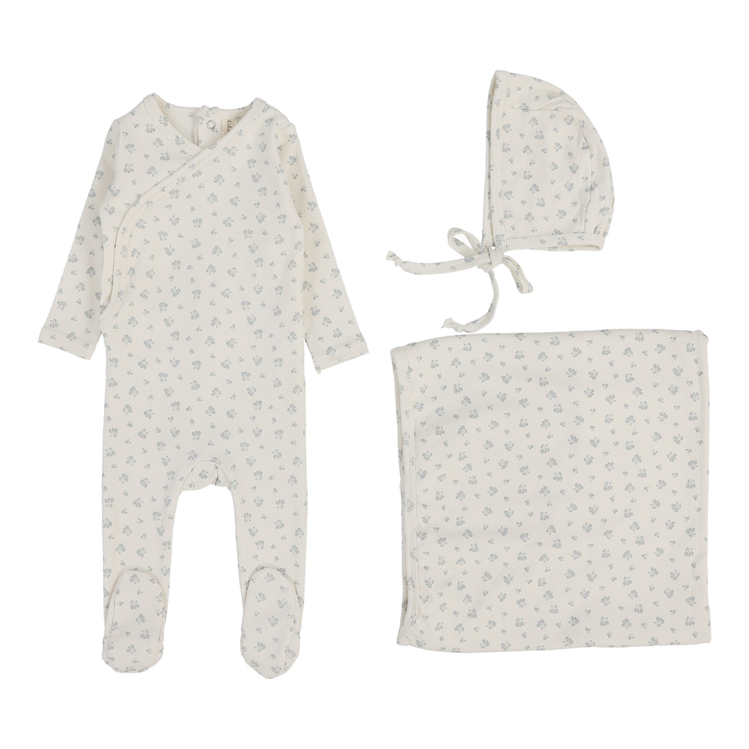 Bud Layette Set-Cream/Blue