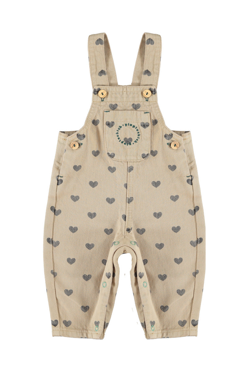 BM2608.B DUNGAREES - BEIGE W/ BLACK HEARTS