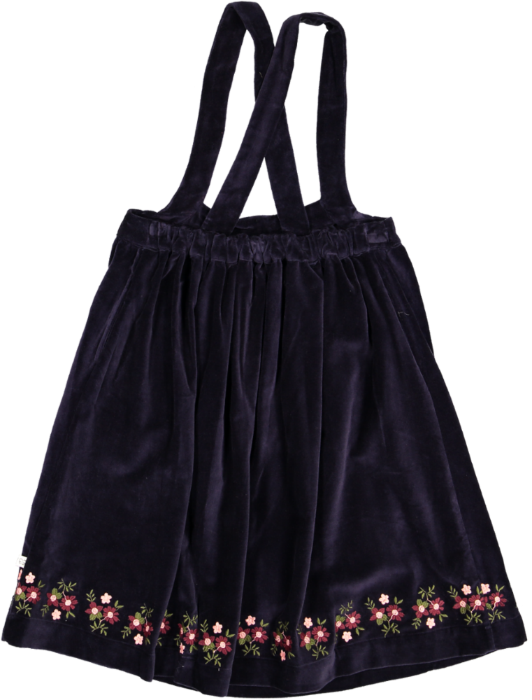 Annie Skirt-Dyed Cotton Velvet - Navy Colour