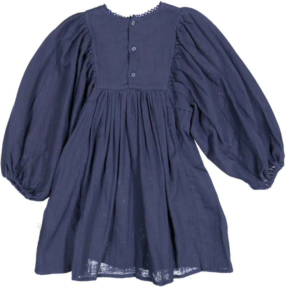 Belle Dress-Dyed Cotton Double Gauze - Navy
