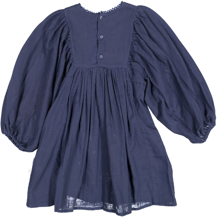 Belle Dress-Dyed Cotton Double Gauze - Navy