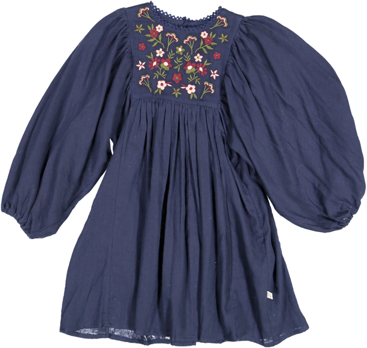 Belle Dress-Dyed Cotton Double Gauze - Navy